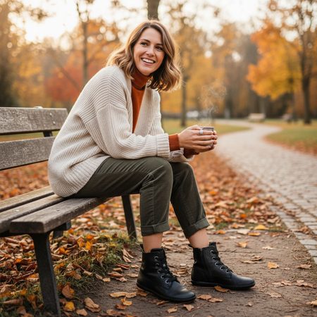 Dámské Barefoot+ Kotníkové Boty GROUNDIES® Salzburg Černé