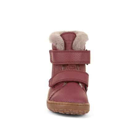 FRODDO KOTNÍKOVÉ ZIMNÍ FURRY BOOT Bordeaux | Dětské zimní zateplené barefoot boty