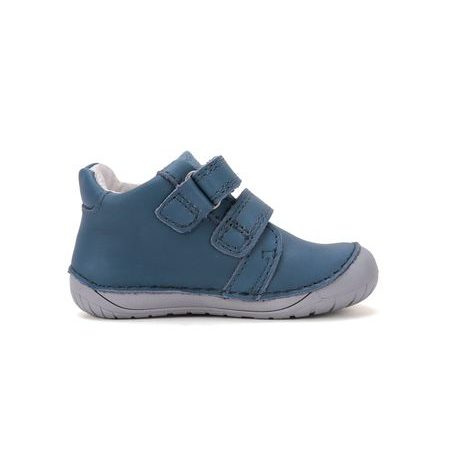 Dětské barefoot celoroční boty D.D.STEP S070-62964B modré traktor - detail suchých zipů