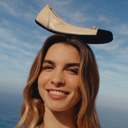 Dámské Barefoot Baleríny GROUNDIES® Ruby Béžovo Černé