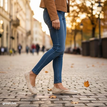 Dámské Barefoot Baleríny GROUNDIES® Ruby 2.0 Béžové
