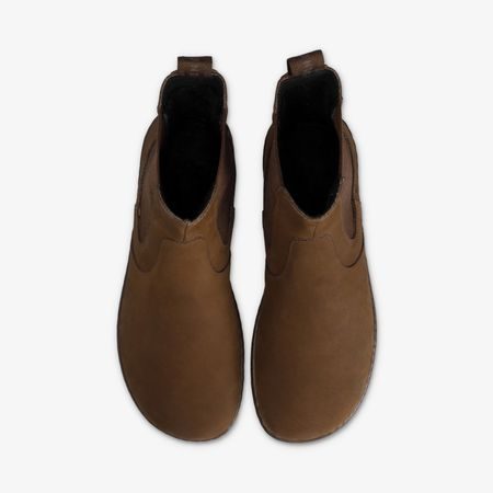 Dámské Barefoot Zateplené Chelsea GROUNDIES CAMDEN Čokoládové