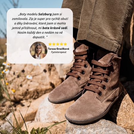 Dámské Barefoot Kotníkové Boty GROUNDIES® Salzburg Tmavě hnědé