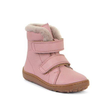 FRODDO KOTNÍKOVÉ ZIMNÍ FURRY BOOT Pink | Dětské zimní zateplené barefoot boty