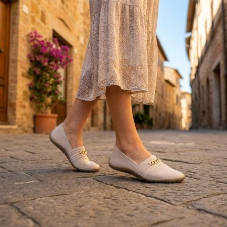 LEGUANO LADY FAMOUS Gold | Dámské barefoot baleríny
