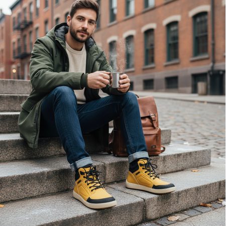 BE LENKA ZIMNÍ KOTNÍKOVÉ ArcticEdge - Mustard | Zimní zateplené barefoot boty