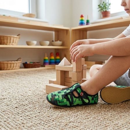 Dječje Barefoot Papuče RAYVE SLIPPERS cubes
