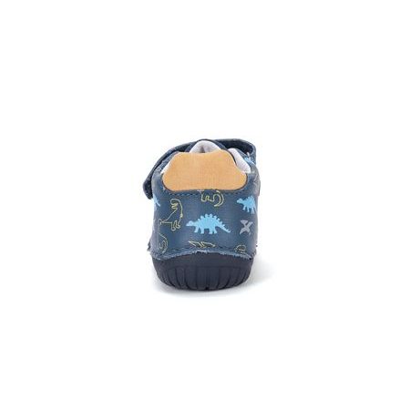 Dětské barefoot celoroční boty D.D.STEP S070-62594B modré dinosauři - pohled shora