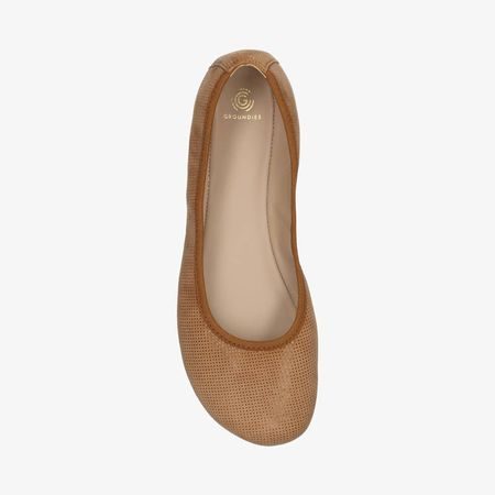 Dámské Barefoot Baleríny GROUNDIES® Lily Hnědé