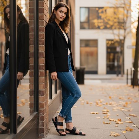 GROUNDIES® Kos Black Barefoot Sandale