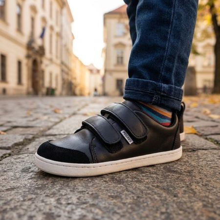 PEGRES CELOROČKY BF 59 Black | Dětské celoroční barefoot boty