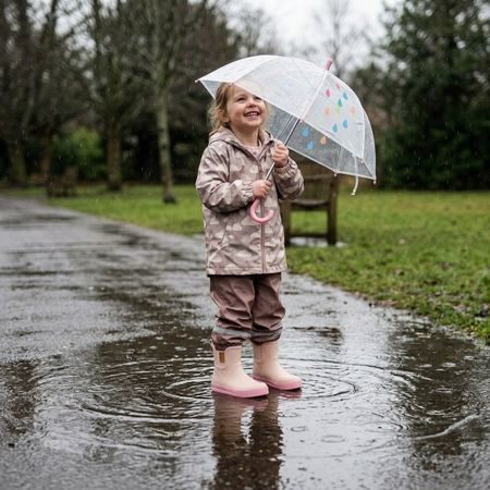 Dječje Barefoot Čizme za Kišu RAYVE MUDDY SHORT prašnjasto ružičaste