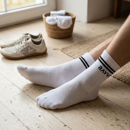 RAYVE BAREFOOT PAMUT ZOKNI Fehér ELŐNYÖS CSOMAG 10 DARAB