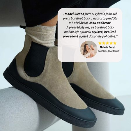 Dámské Barefoot Chelsea GROUNDIES® SIENNA Cappucino Černé