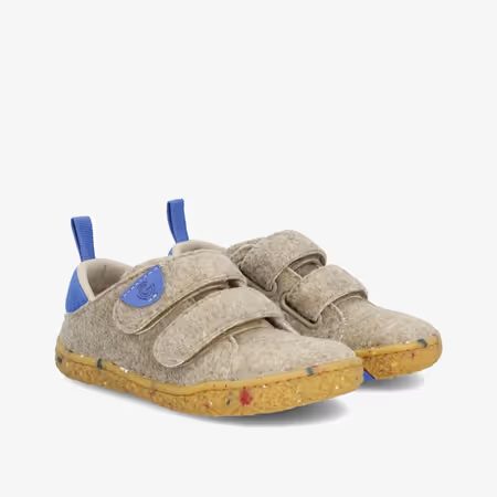 Dětské Barefoot Přezůvky GROUNDIES® Malmö Home Béžovo Modré