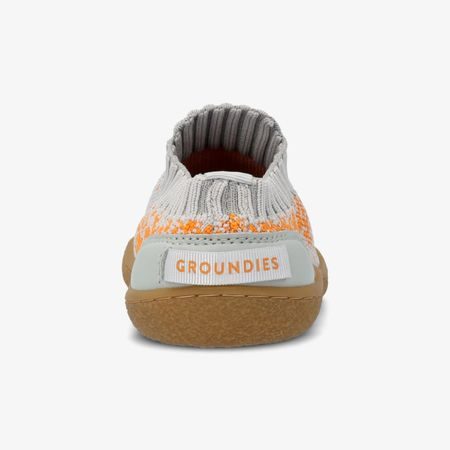 Dětské Barefoot Slip-On Tenisky GROUNDIES® Nara Kids Šedo Oranžové