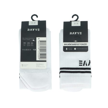 RAYVE BAREFOOT BAVLNĚNÉ PONOŽKY Bílé VÝHODNÝ SET 5 KUSŮ