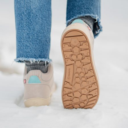 BE LENKA ZIMNÍ KOTNÍKOVÉ ArcticEdge - Beige | Zimní zateplené barefoot boty