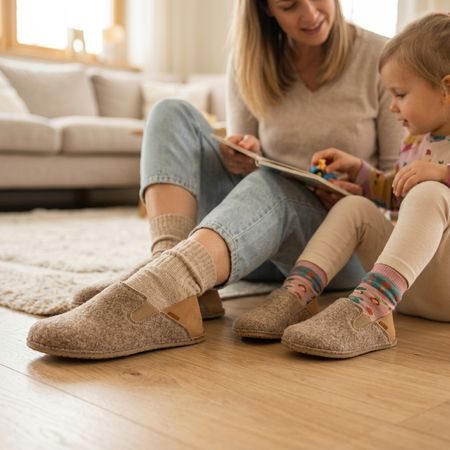 FRODDO SLIP-ON WOOLY Beige | Barefoot přezůvky