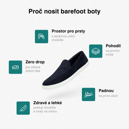 Barefoot Mokasíny GROUNDIES® Ghent Modré