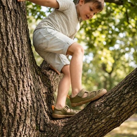 GROUNDIES® Noto 2.0 Khaki Narancs Gyerek Barefoot Szandál