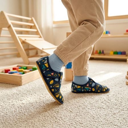 Dječje Barefoot Papuče RAYVE SLIPPERS kamioni