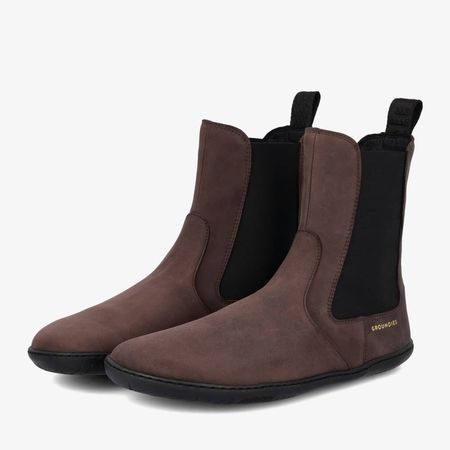 GROUNDIES CAMDEN Dark Brown Barefoot+| Chelsea zateplené barefoot boty