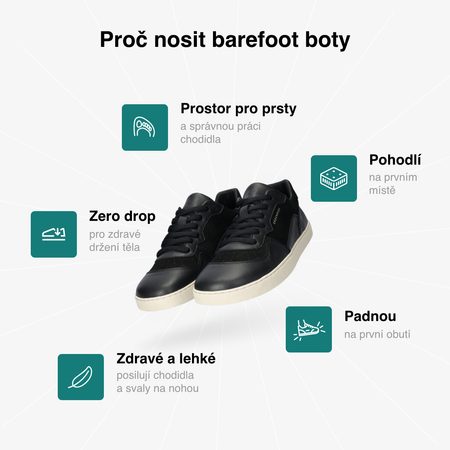 GROUNDIES® Nova Special Black Muške Barefoot Tenisice