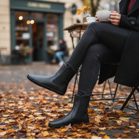 Dámské Barefoot Zateplené Chelsea GROUNDIES CAMDEN Černé Hladké