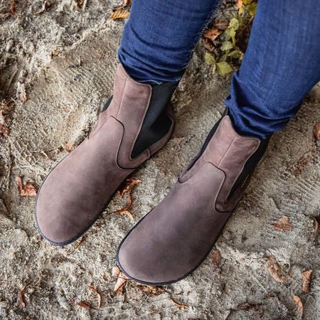 GROUNDIES CAMDEN Dark Brown Barefoot+| Chelsea zateplené barefoot boty