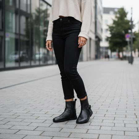 GROUNDIES® Phoenix 2.0 Black Ženske Barefoot Gležnjače