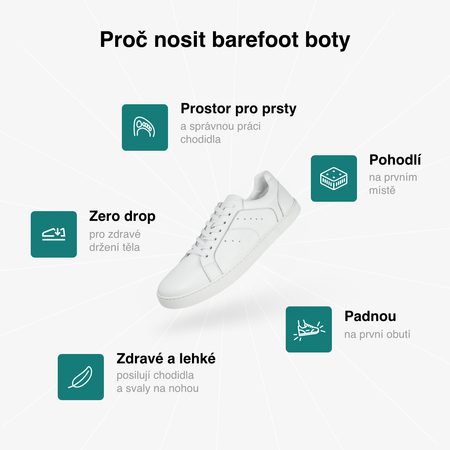 GROUNDIES® Universe White Barefoot tenisice