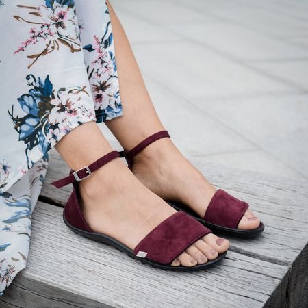 LEGUANO JARA Bordeaux | Dámské barefoot sandály