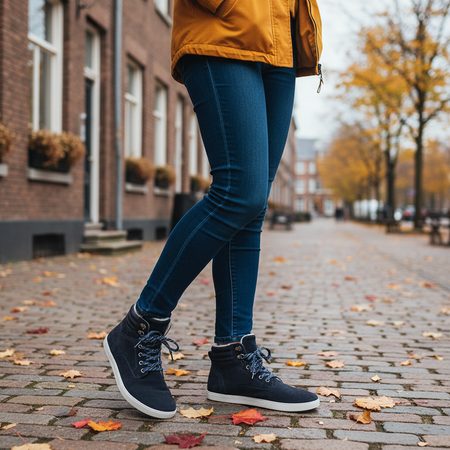GROUNDIES® Vancouver Navy Barefoot podstavljene gležnjače