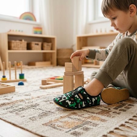 Dječje Barefoot Papuče RAYVE SLIPPERS blocks