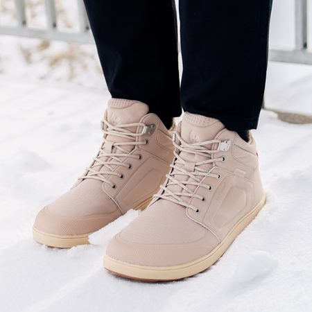 BE LENKA ZIMNÍ KOTNÍKOVÉ ArcticEdge - Beige | Zimní zateplené barefoot boty