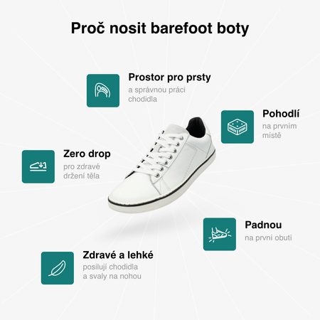 GROUNDIES® Galaxy White Barefoot Tenisice