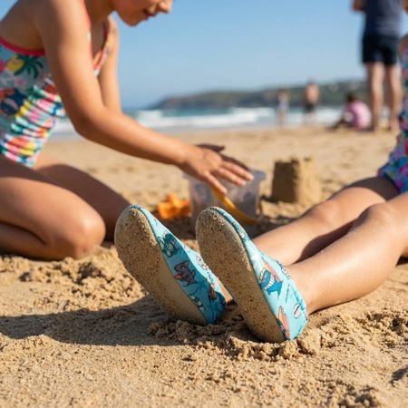 Dječje Barefoot cipele za vodu RAYVE SPLASHSAFE beach sharks