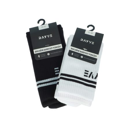 RAYVE BAREFOOT PAMUT ZOKNI Fekete ELŐNYÖS CSOMAG 5 DARAB