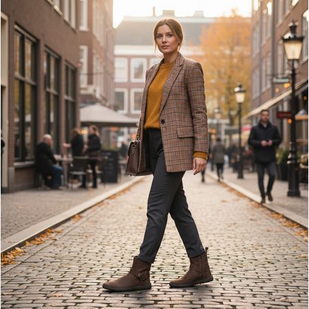 GROUNDIES® Phoenix 2.0 Brown Ženske Barefoot Gleženjske Škornje