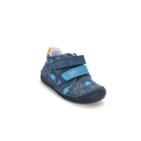Dětské barefoot celoroční boty D.D.STEP S070-62594B modré dinosauři - pár bot