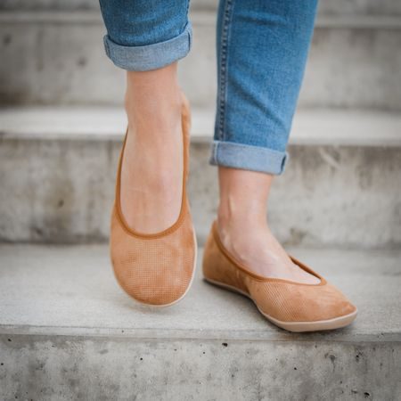 Dámské Barefoot Baleríny GROUNDIES® Lily Hnědé
