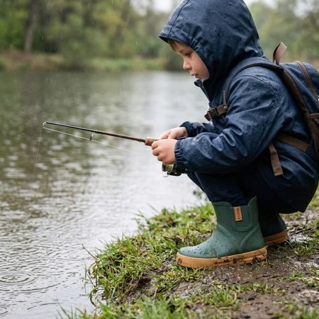 Dječje Barefoot Gumene Čizme RAYVE MUDDY SHORT maslinasto zelene