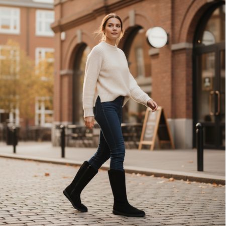 GROUNDIES® Tucson Black Barefoot Bokacsizma