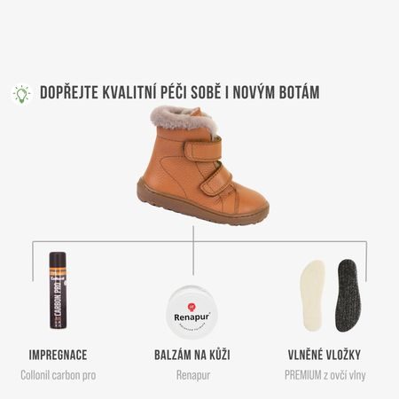 FRODDO KOTNÍKOVÉ ZIMNÍ FURRY BOOT Cognac