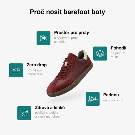 GROUNDIES® Panama Bordeaux Barefoot sportcipő