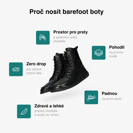 GROUNDIES® Adelaide Black Női Barefoot Bokacsizma