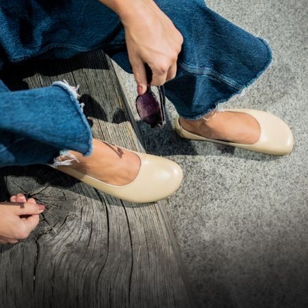 ANGLES ANTIOPA Beige | Dámské barefoot baleríny