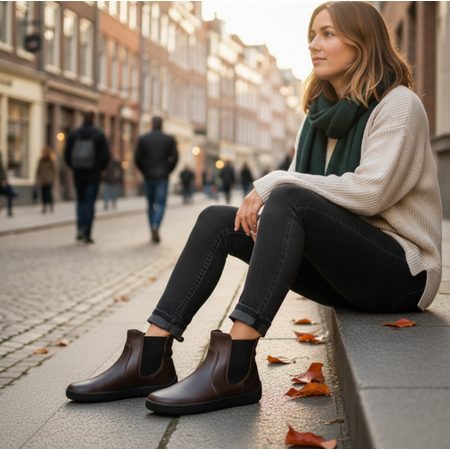 BE LENKA ENTICE NEO Dark Brown & Black | Dámské barefoot chelsea boty