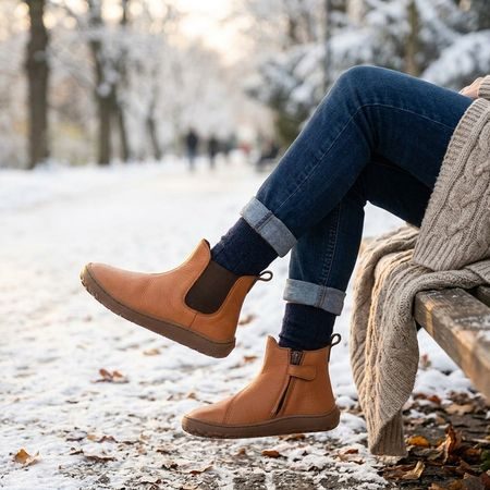 FRODDO KOTNÍKOVÉ CHELYS II Cognac | Barefoot chelsea boty